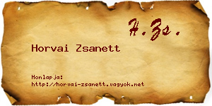 Horvai Zsanett névjegykártya